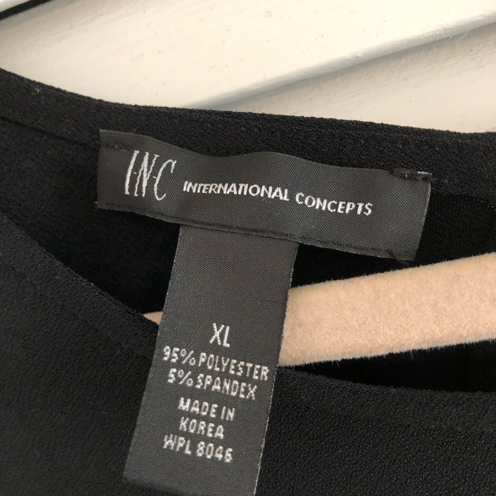 INC Black Shortsleeved Blouse - Picture 2 of 2